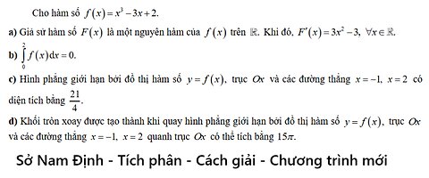 Sở Nam Định: Cho hàm số f(x) = x^3 - 3x + 2