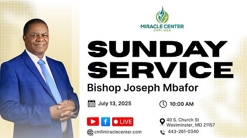 LIVE FROM MIRACLE CENTER - SPECIAL SUNDAY SERVICE!!!
