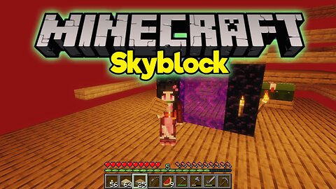 Sooooooo I Got The Nether Portal Lit in MINECRAFT SKYBLOCK Ep 8 👍🏻
