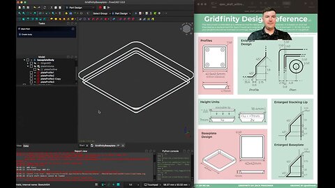 Gridfinity Baseplate in FreeCAD: Part 2 - Sketches with Attachment Offsets and Subtractive Loft