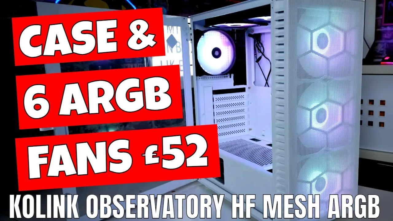 Kolink Observatory HF ATX MESH With 6 ARGB Fans Included Cheap Airflow Case