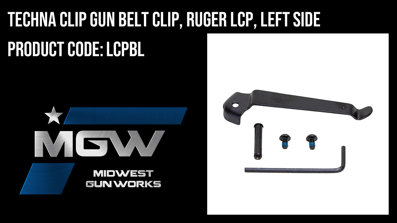 Techna Clip Gun Belt Clip, Ruger LCP, Left Side - LCPBL