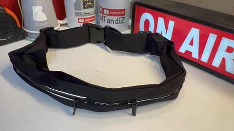 MoKo Sports Running Belt Outdoor Dual Pouch Sweatproof Reflective Slim Waist Pack Workout Belt Fanny