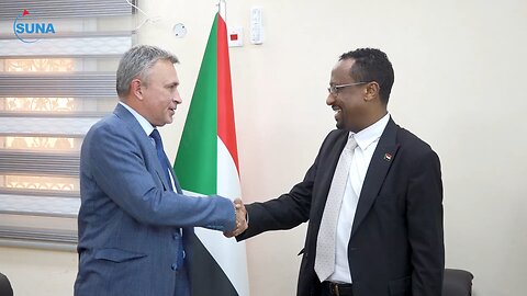 The Minister of Culture and Information meets the Russian Ambassador to Sudan.