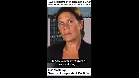 Elsa Widding - Propaganda has succeeded, today it is ugly to talk about peace