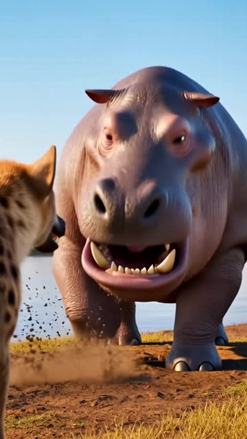 Hyenna laughing at Hippo