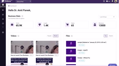 DOTCOMPAL VIDEOS Demo: Host Unlimited High-Converting Videos with Zero Buffering and No Monthly Fees