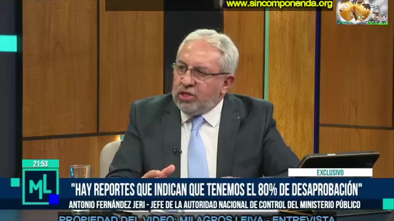 FERNÁNDEZ JERÍ, RECONOCE QUE CASI UN 87% DE LA POBLACIÓN NO TIENE CONFIANZA EN EL MP