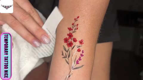 red flower tattoo stickers#temporarytattoo #temporarytattoos #temporarytattosticker
