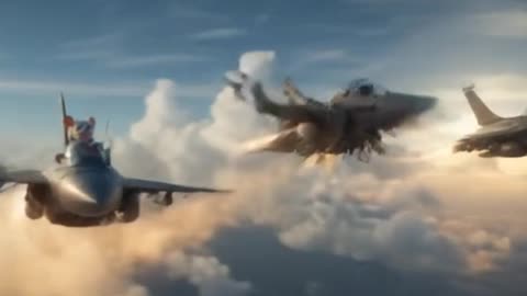 There Is Three Fighter Jets Fight With Each Other That Are Operated From Mice