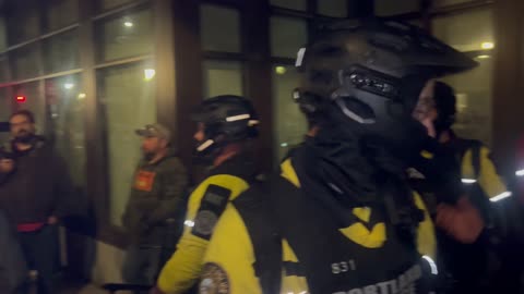 10:13 p.m. on a Thursday in Portland — noise outside the ICE facility echoes through the block