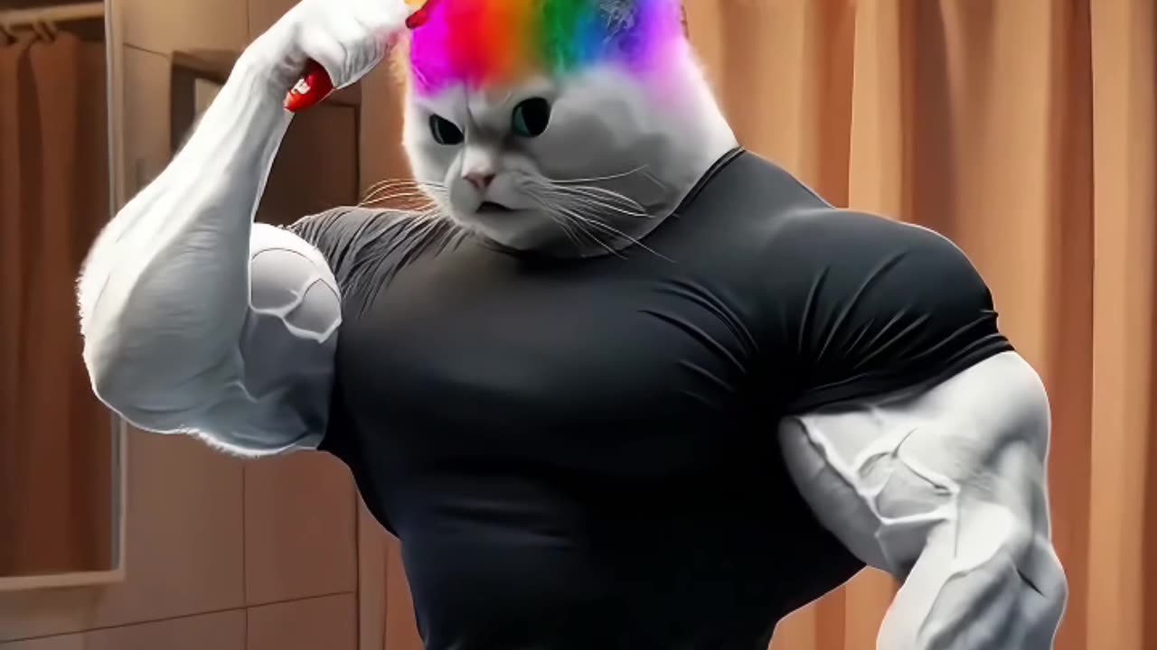 🌈🐱 Total Paintpocalypse: Cats Drenched in Rainbow Chaos 🎨🧼#cutecat #ai