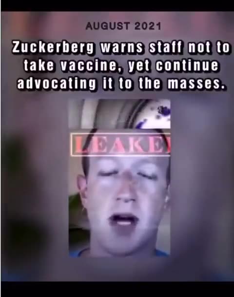 Flashback - Zuckerberg advised his staff to NOT take the vaccine