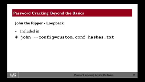 SANS Webcast: Password Cracking - Beyond the Basics