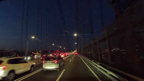 4K Driving Over Crossing Over Verrazano Narrows Bridge Staten island Staten island to Brooklyn ASMR