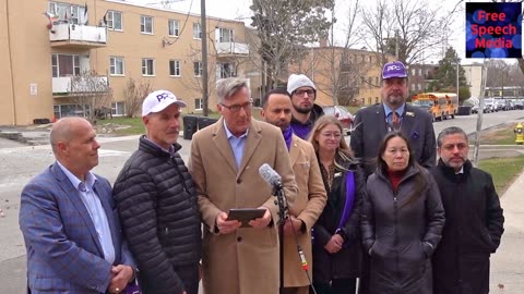 PPC leader Maxime Bernier holds a press conference with GTA candidates in Etobicoke North