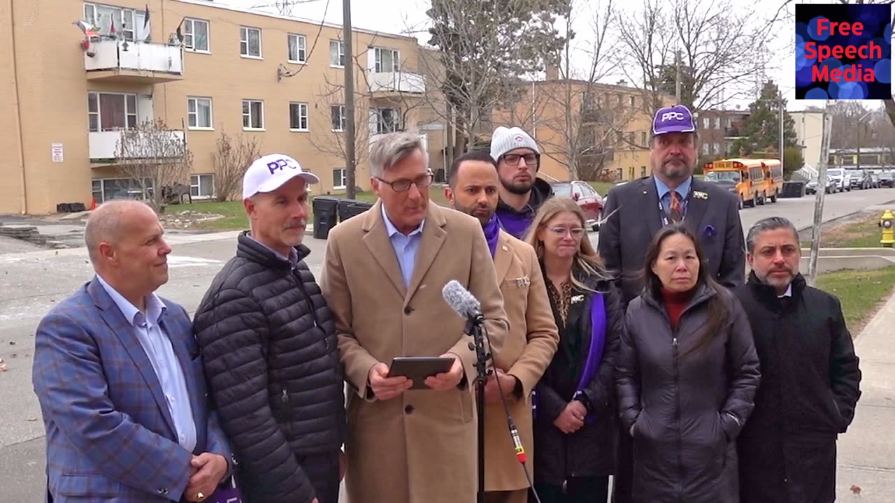 PPC leader Maxime Bernier holds a press conference with GTA candidates in Etobicoke North