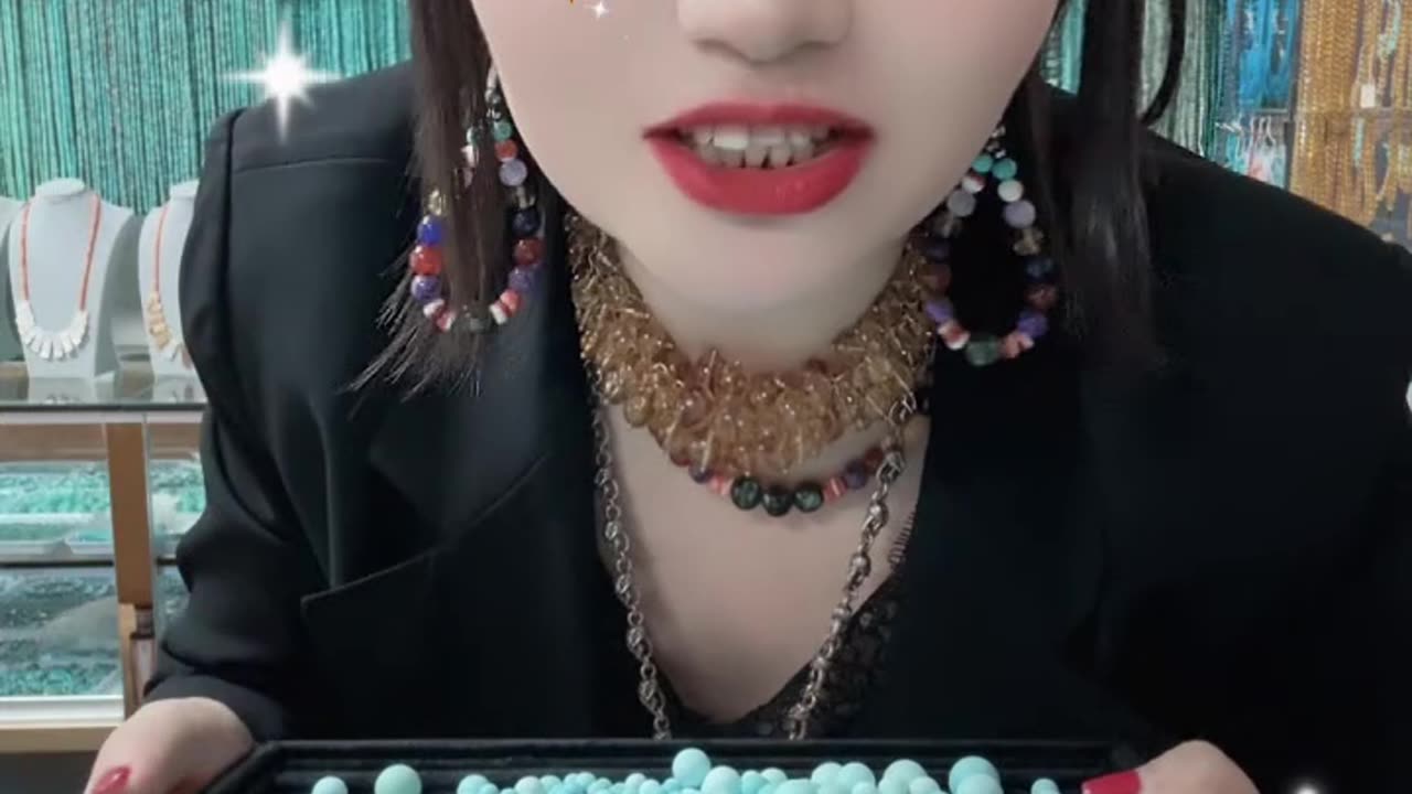 20250624-1 Natural turquoise beads：a deep sea blues planet in the palm of your hand