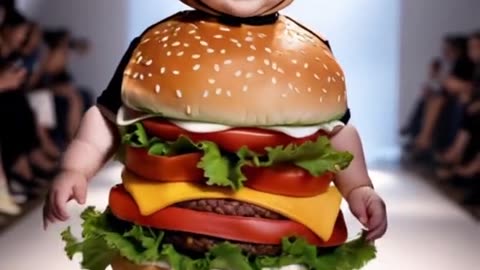 Baby Fashion Show Hamburger Edition #KidsFashion #RunwayShow #AI #You...