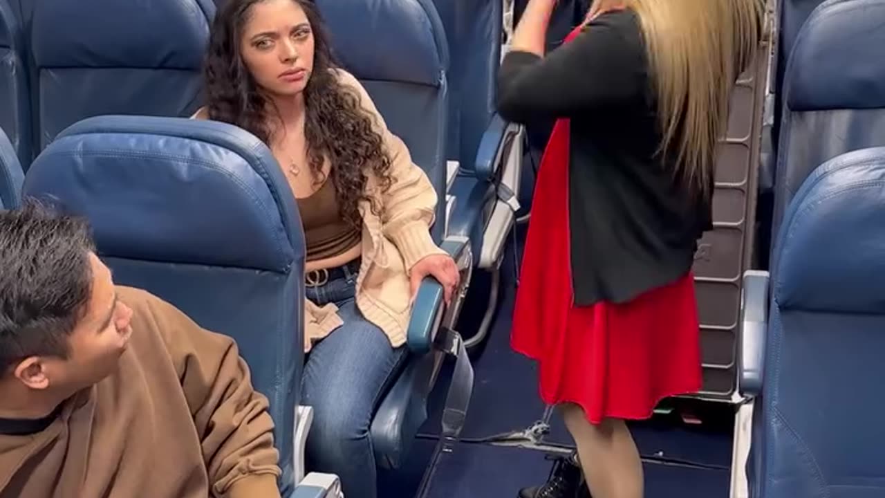 Rich woman learns a lesson in the airplane!.hd