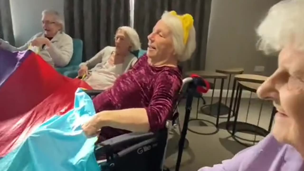 Parachute fun parachute carehome activity game fun