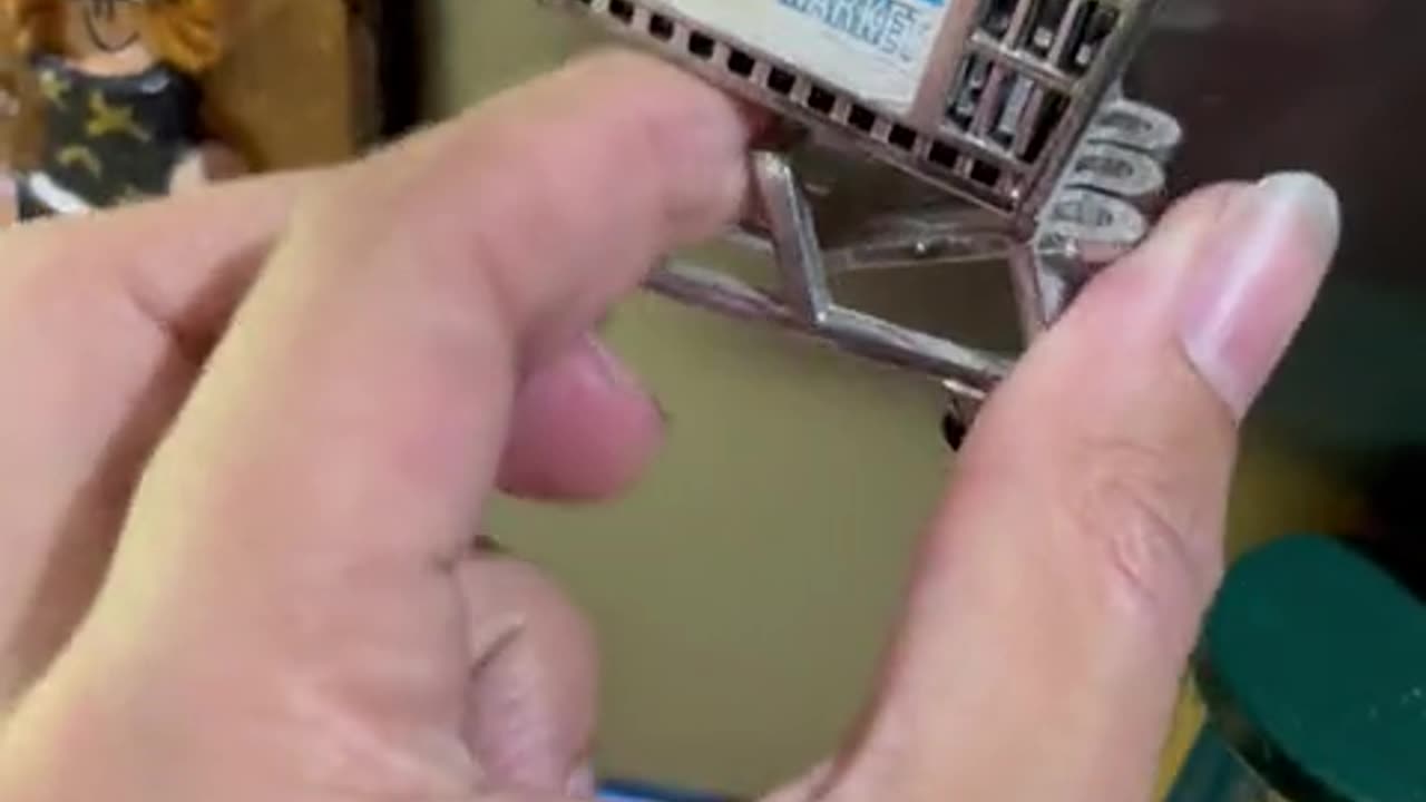 Grandmas Fridge Covered In Unique Magnets of Tiny Household Items