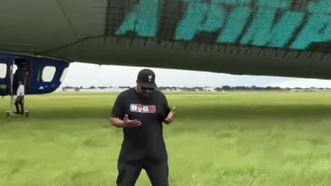 Ice Cube Finally Gets A Good Year Blimp that Reads Ice Cube Is .....