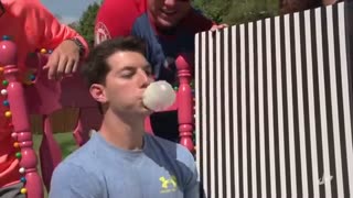 Trending: Bubble Gum Blowing Battle | Dude Perfect