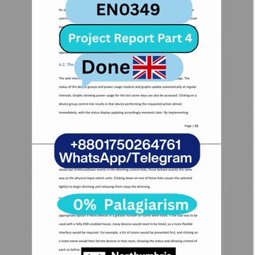 Student Work (Report) | EN0349 Project Part 4 - IoT Project Reflection | Northumbria University