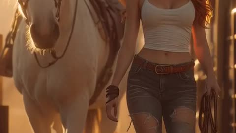 a beautiful young red-haired woman with long flowing hair