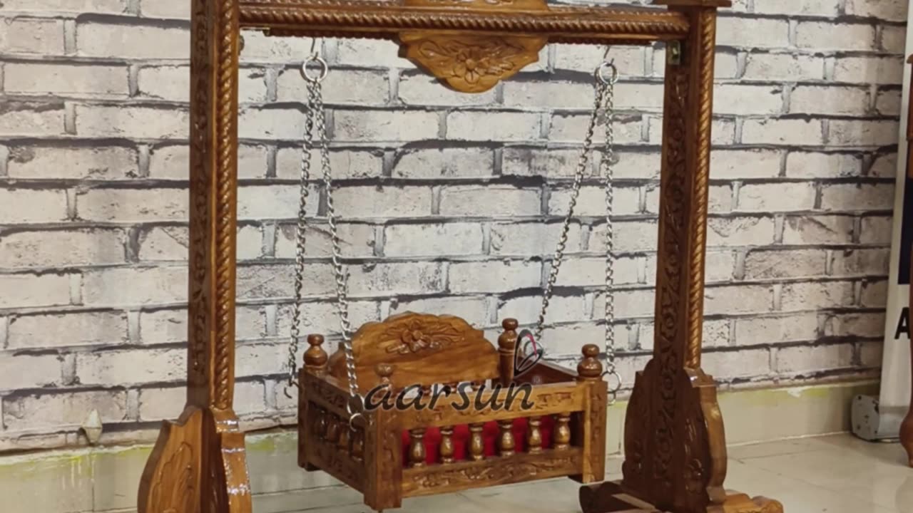 Krishna / laddoo Gopal Jhula/ swing | Wooden Swing Installation | Royal Temple Swing Design