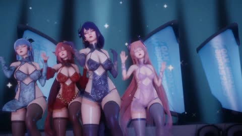 Yae Miko & Raiden/Ei & Kamisato/Ayaka & Sangonomiya Kokomi/Stellar Marionette/Genshin MMD HS2
