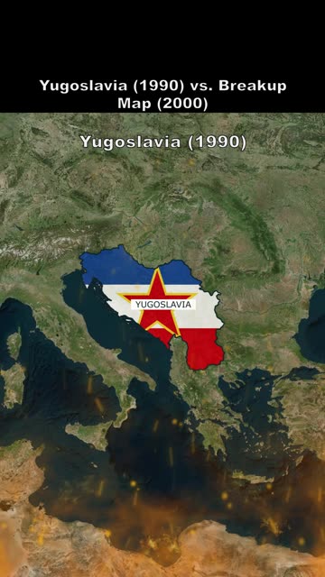 Yugoslavia (1990) vs. breakup map (2000)