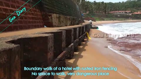 Walking from Candolim beach to Sinquerim Beach, Goa Beachwalk