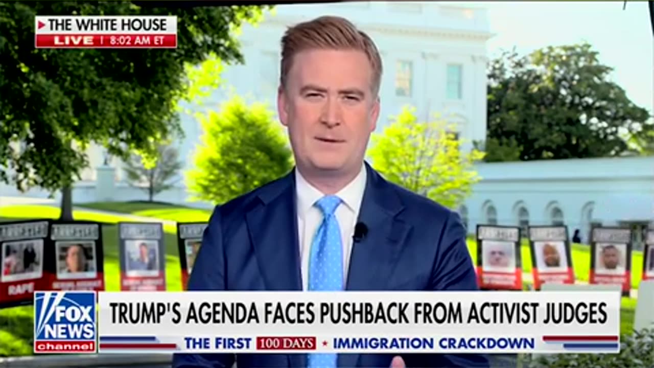 White House North Lawn Lined with 100 Mugshots of Deported Criminal Illegal Aliens