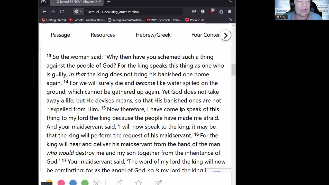 Journey Through The Bible -- 2 Samuel 14 - Absalom Goes Back To Jerusalem 05192025