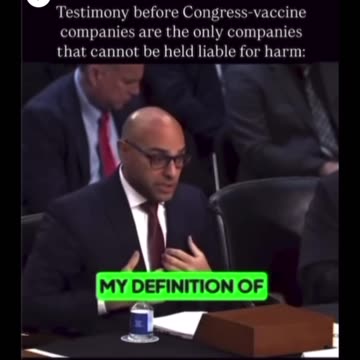 Testimony before Congress-vaccine companies are the only companies that cannot be held liable for harm