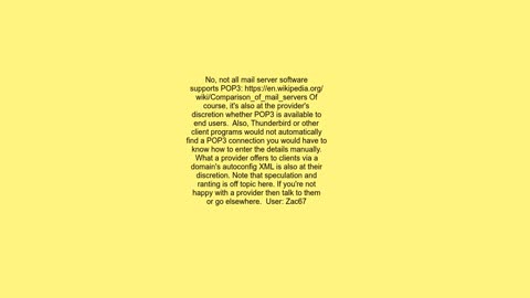 Do all email servers offer POP POP3