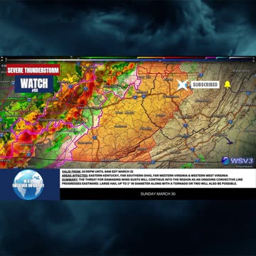 🌩️ Severe Thunderstorm Watch #80: KY, OH, VA &WV Overnight Threat! 3/30/25 #shorts #stormwatch