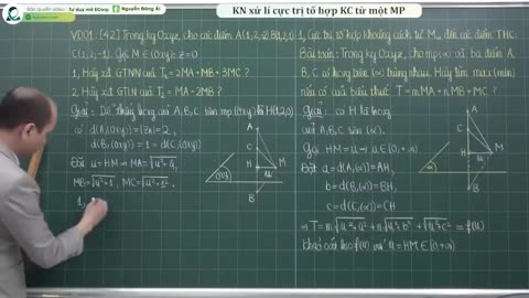 "TDM12Y21. KNXL cụm hình chiếu giải BT cực trị tổ hợp KC "