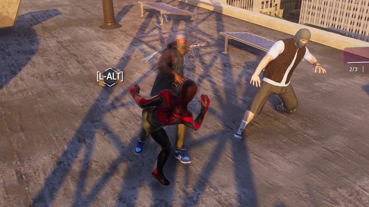 Just had to swing kick the last dude off the rooftops.