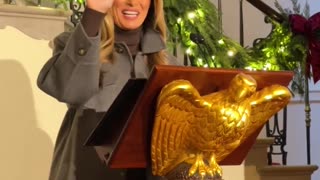 First Lady Melania Trump personally thanks the volunteers.