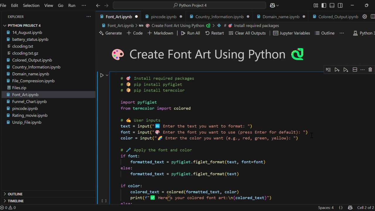 How to Create Colorful ASCII Text Art in Python