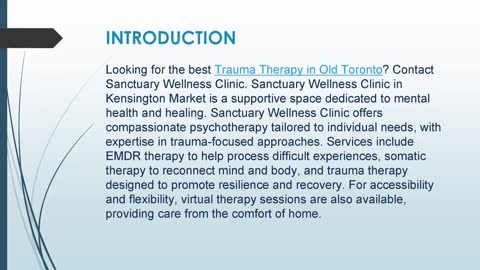 Best Trauma Therapy in Old Toronto