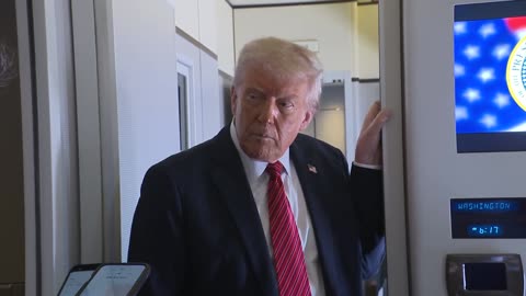 President Trump Gaggles with the Press on Air Force One