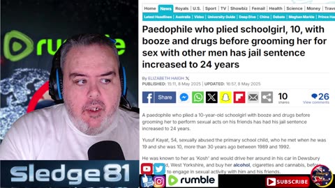 Pedophile who plied schoolgirl 10 with booze and drugs get sentence increased to 24 years