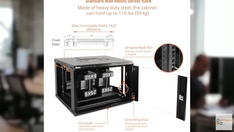 Tecmojo 6U Wall Mount Server Cabinet IT Network Rack Enclosure Lockable Door and