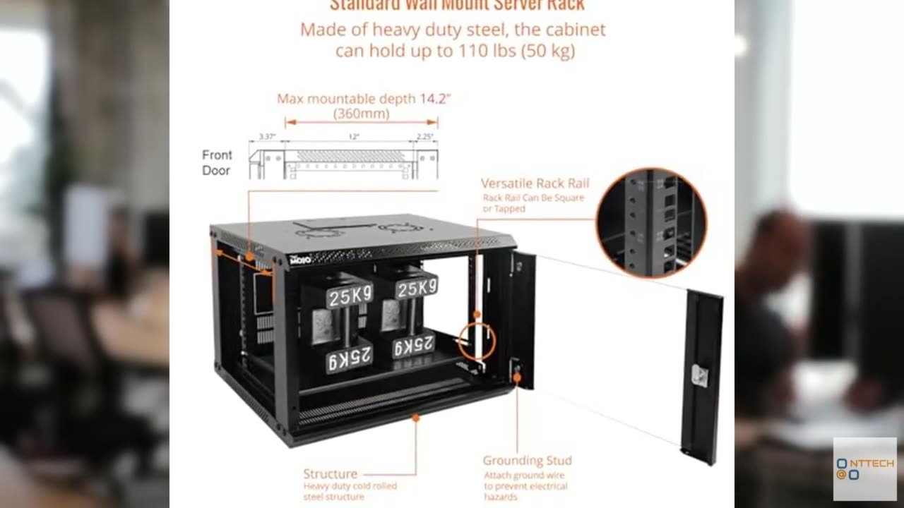Tecmojo 6U Wall Mount Server Cabinet IT Network Rack Enclosure Lockable Door and