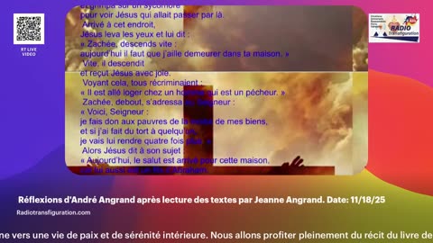 Réflexions d'André Angrand après lecture des textes par Jeanne Angrand. Date: 11/18/25