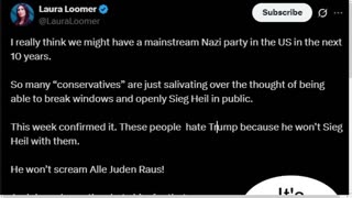 Laura Loomer Fears Another USA Nazi Party - Don't Be Decieved